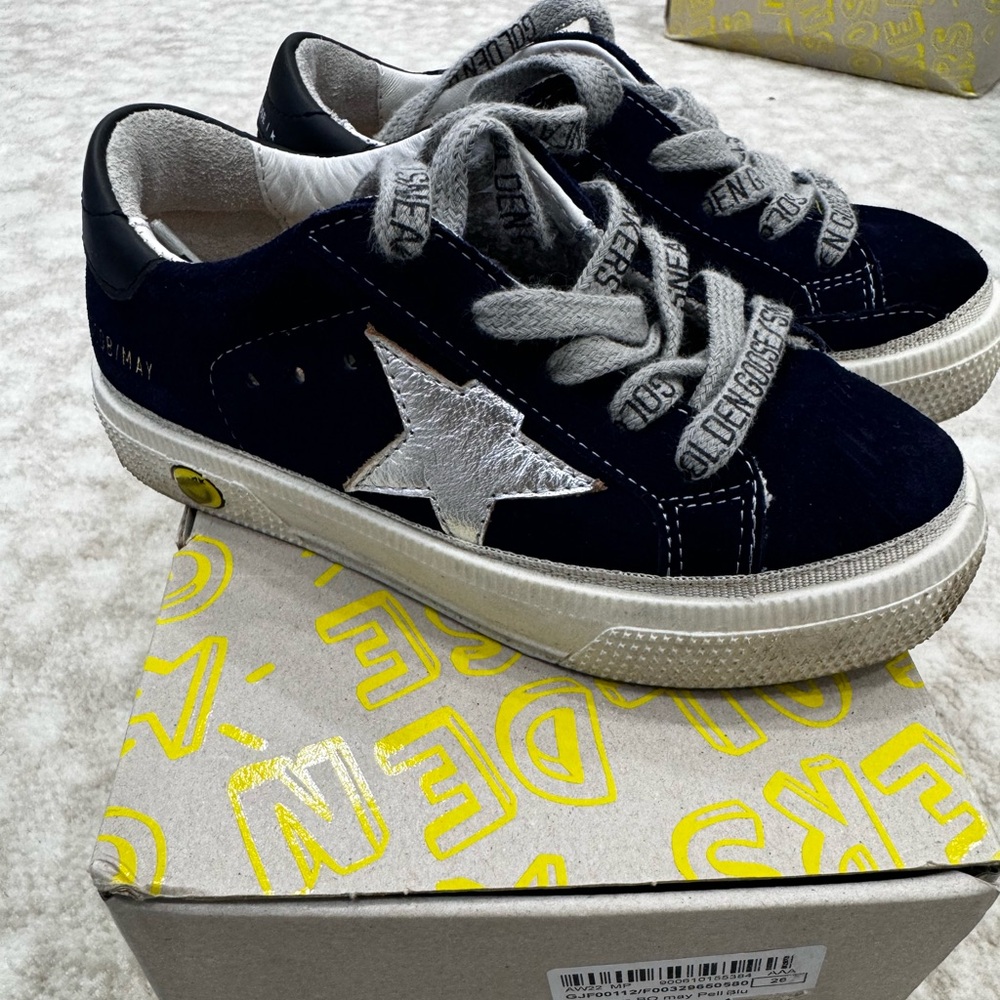 Kids Navy Blue Golden Goose Sneakers